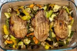 М’ясо запечене з овочами